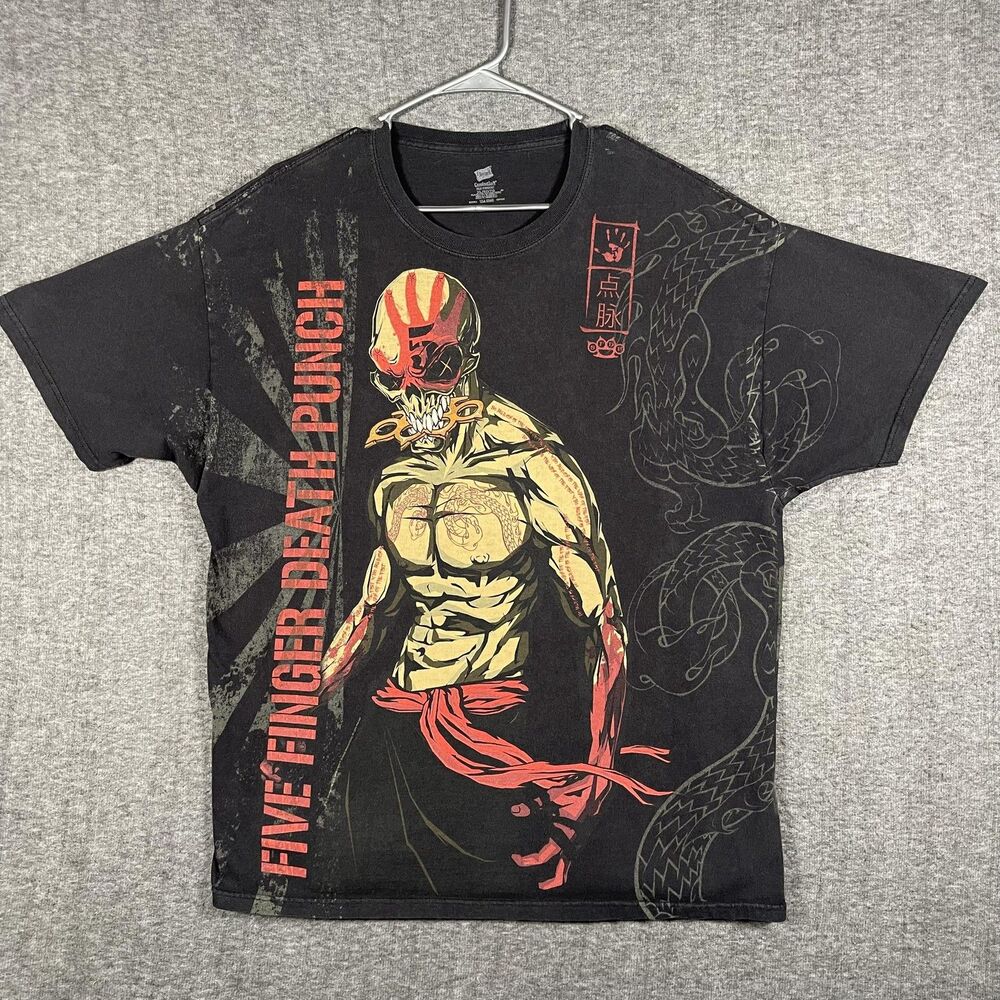 Five Finger Death Punch Hanes Shirt Mens XL Black Way Of The Fist Band Tee